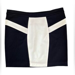 L.A.M.B. Color Block Mini Skirt Black White Pencil Y2K Gwen Stefani Size 2